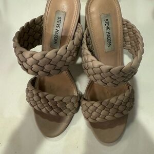Steve Madden Tan Braided Heels
